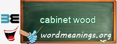 WordMeaning blackboard for cabinet wood